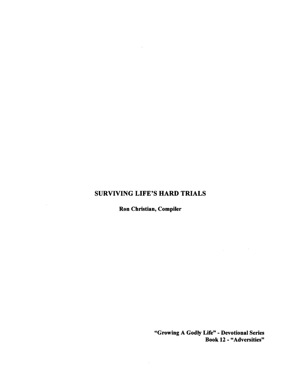 Cover of Surviving Lifes Hard Trials